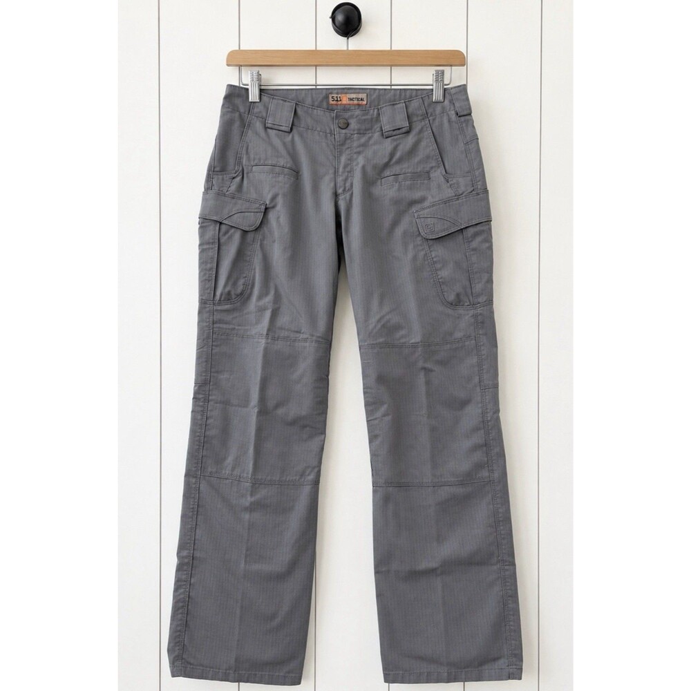 5.11 Tactical Women's Pants 14 Long Gray Straight Leg Cargo Utility Work Outdoor